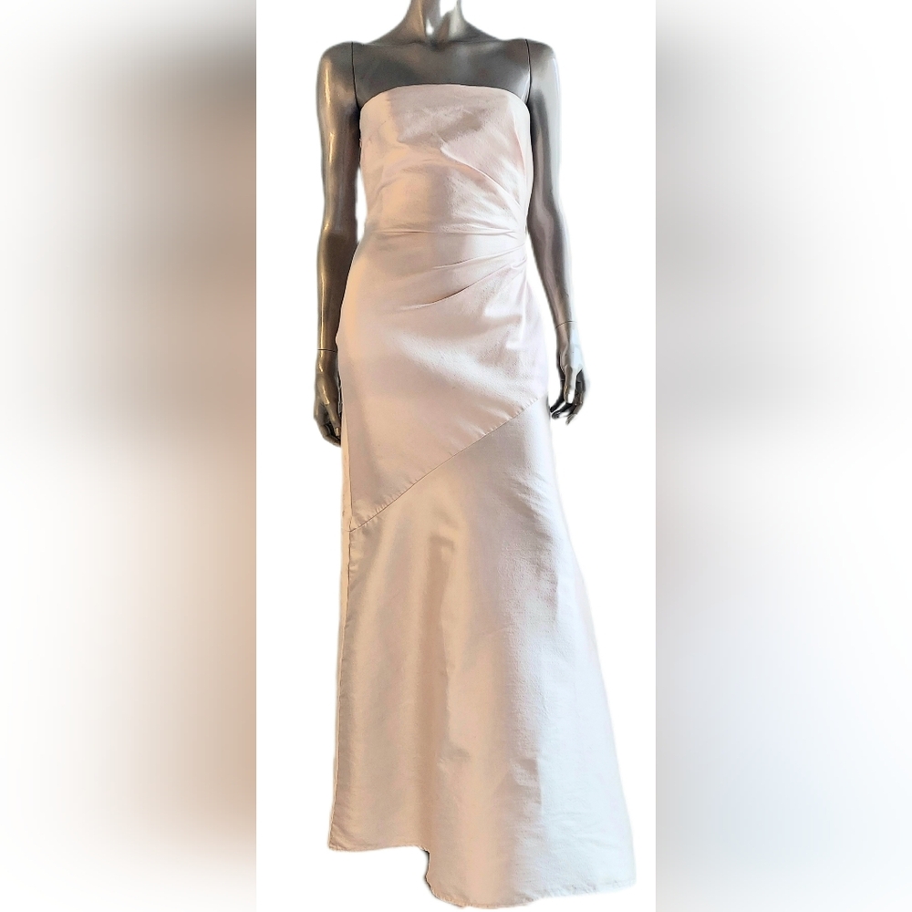 $2,640 NEW PAMELLA ROLAND BLUSH PINK SILK RUNWAY DRESS GOWN 2